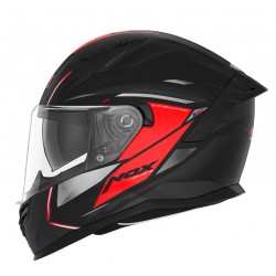 Nox Κράνος N401 ΧΕΝΟ ECE 22.06 μάυρο/κόκκινο ματ